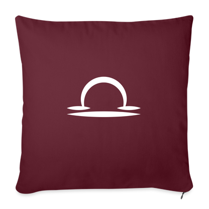 libra Throw Pillow Cover 18” x 18” - burgundy